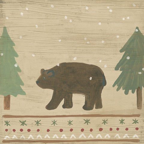 Naive Nordic Holiday I Black Modern Wood Framed Art Print by Vess, June Erica