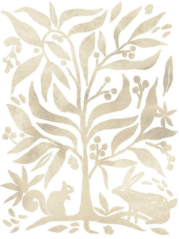 Parchment Block Print I White Modern Wood Framed Art Print with Double Matting by Vess, June Erica