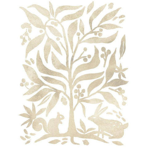 Parchment Block Print I Gold Ornate Wood Framed Art Print with Double Matting by Vess, June Erica