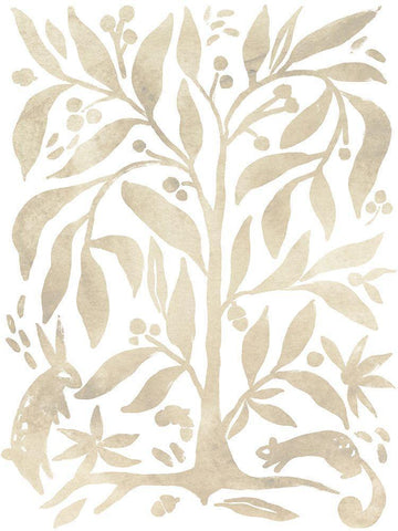 Parchment Block Print II White Modern Wood Framed Art Print with Double Matting by Vess, June Erica