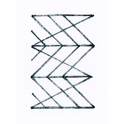 Geometric Meditation I Black Modern Wood Framed Art Print with Double Matting by Vess, June Erica