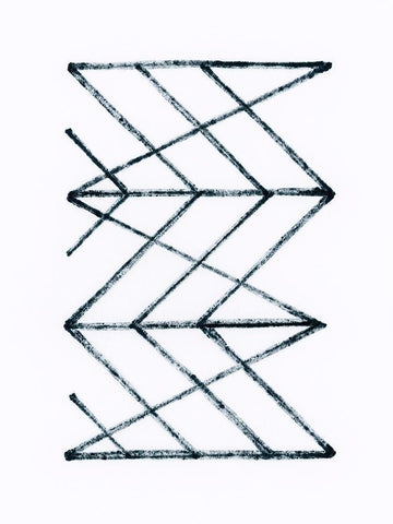 Geometric Meditation I White Modern Wood Framed Art Print with Double Matting by Vess, June Erica