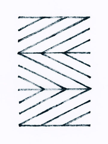 Geometric Meditation III White Modern Wood Framed Art Print with Double Matting by Vess, June Erica