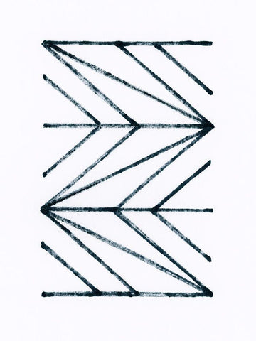 Geometric Meditation IV White Modern Wood Framed Art Print with Double Matting by Vess, June Erica