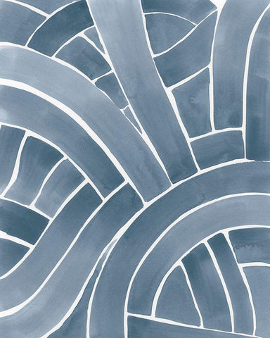 Indigo Maze I Black Ornate Wood Framed Art Print with Double Matting by Vess, June Erica