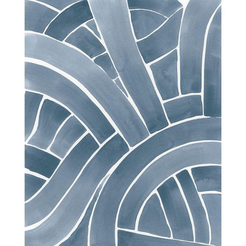 Indigo Maze I Gold Ornate Wood Framed Art Print with Double Matting by Vess, June Erica