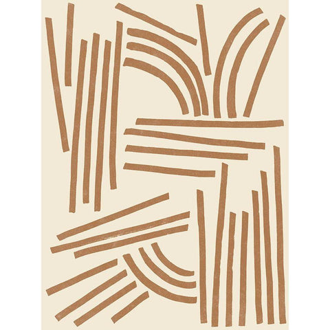 Sepia Tablature I White Modern Wood Framed Art Print by Vess, June Erica