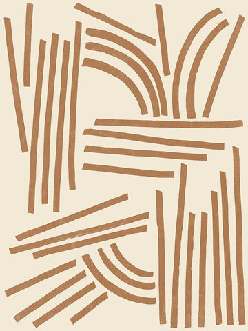 Sepia Tablature I White Modern Wood Framed Art Print with Double Matting by Vess, June Erica