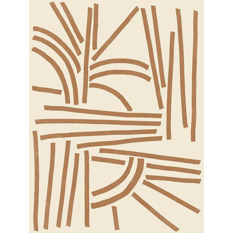 Sepia Tablature II Black Modern Wood Framed Art Print by Vess, June Erica