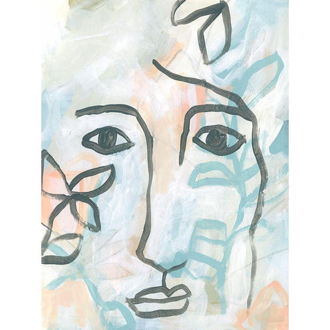 Fresco Gaze II White Modern Wood Framed Art Print by Vess, June Erica