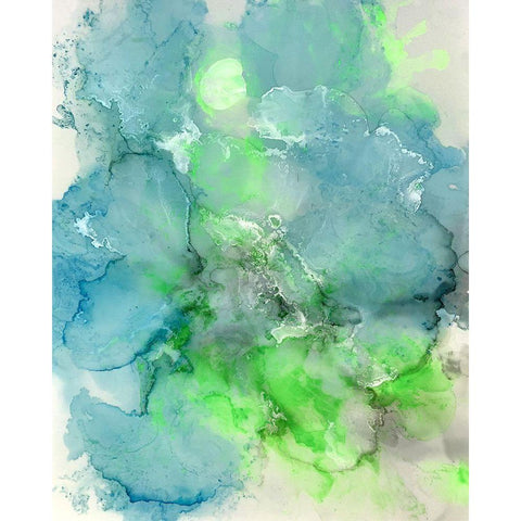 Turquoise Crystal Black Modern Wood Framed Art Print with Double Matting by Curinga, Kim