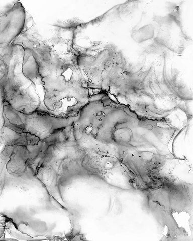 Neutral Marble Black Ornate Wood Framed Art Print with Double Matting by Curinga, Kim