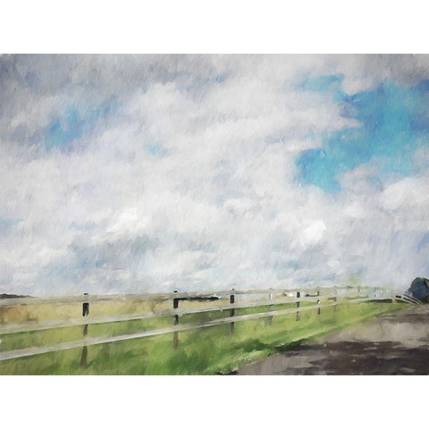 Pasture Fence Black Modern Wood Framed Art Print with Double Matting by Curinga, Kim