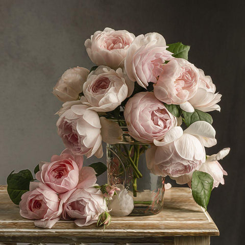 Rosetopia Black Modern Wood Framed Art Print with Double Matting by McLean, Leah