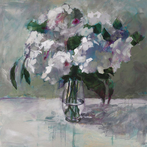 Serenity Arrangement White Modern Wood Framed Art Print with Double Matting by Riger, Sue