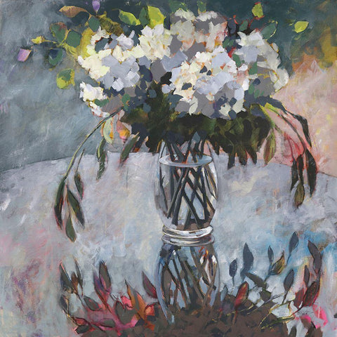 Garden Party Arrangement Black Modern Wood Framed Art Print by Riger, Sue