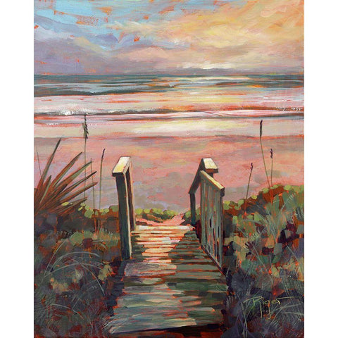 Coastal Paradise Found Black Modern Wood Framed Art Print with Double Matting by Riger, Sue