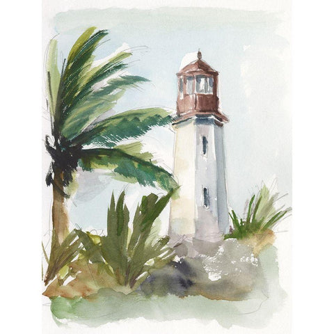Tropical Lighthouse I Black Modern Wood Framed Art Print by Harper, Ethan