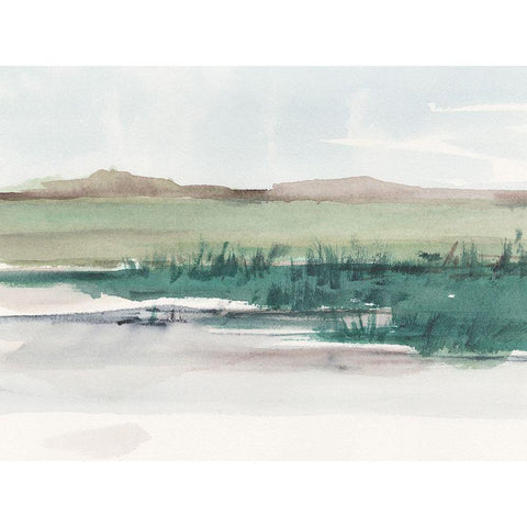 Emerald Grassland II Black Modern Wood Framed Art Print by Harper, Ethan