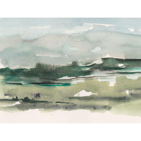 Misty Green I Black Modern Wood Framed Art Print by Harper, Ethan