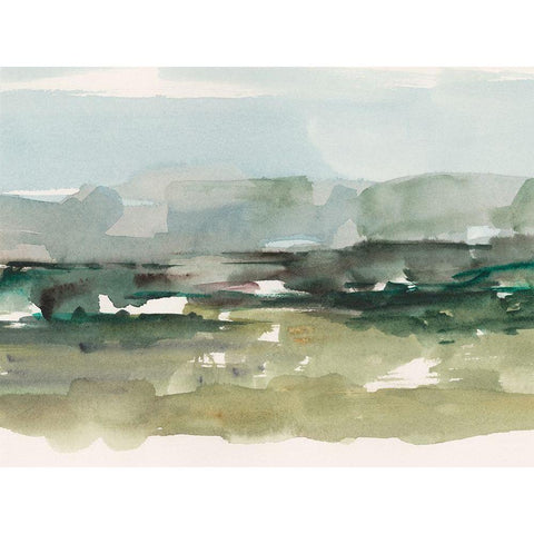 Misty Green II Black Modern Wood Framed Art Print with Double Matting by Harper, Ethan