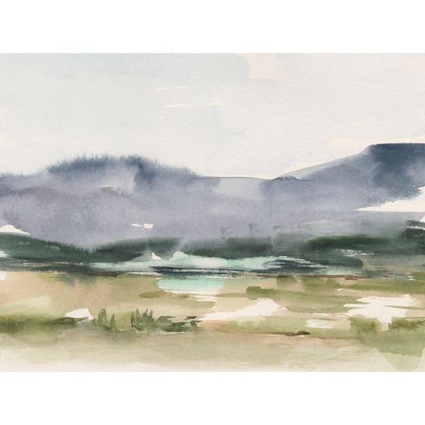 Valley View Watercolor I Black Modern Wood Framed Art Print with Double Matting by Harper, Ethan
