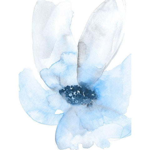 Cobalt Flower I White Modern Wood Framed Art Print by Goldberger, Jennifer