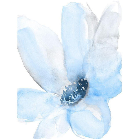 Cobalt Flower II White Modern Wood Framed Art Print by Goldberger, Jennifer