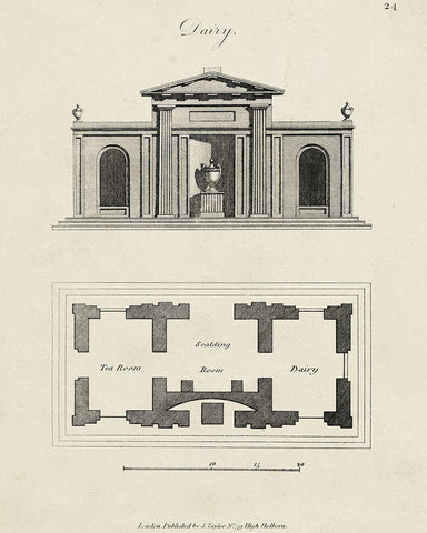 Garden Pavilion V Black Ornate Wood Framed Art Print with Double Matting by Vision Studio