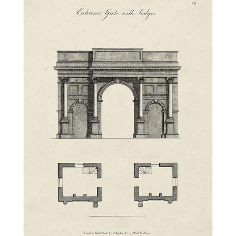 Garden Pavilion VI Gold Ornate Wood Framed Art Print with Double Matting by Vision Studio