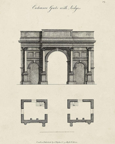 Garden Pavilion VI Black Ornate Wood Framed Art Print with Double Matting by Vision Studio