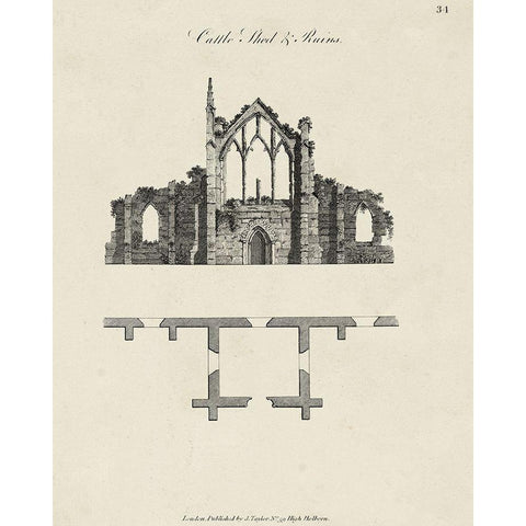 Garden Pavilion VIII Black Modern Wood Framed Art Print with Double Matting by Vision Studio