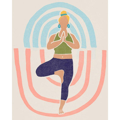 Om Together IV Black Modern Wood Framed Art Print with Double Matting by Vess, June Erica