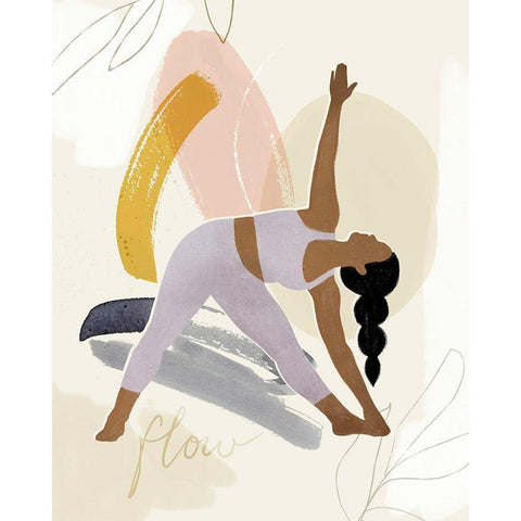 Yoga Practice IV Black Modern Wood Framed Art Print by Barnes, Victoria