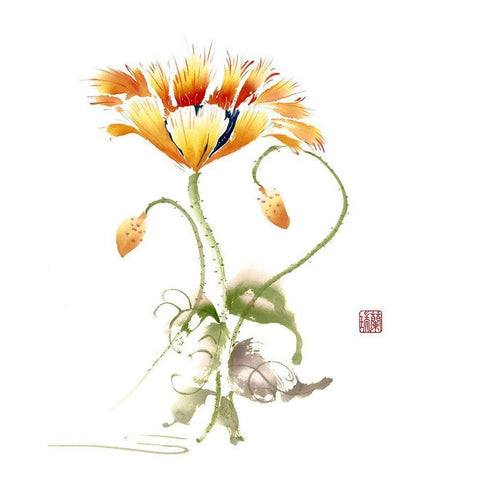 Following Gold Ornate Wood Framed Art Print with Double Matting by Rae, Nan