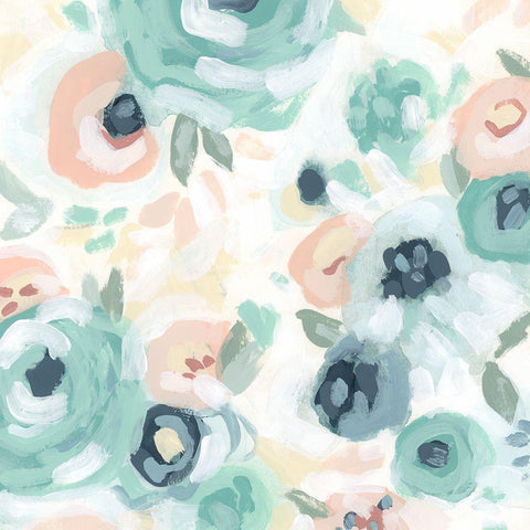 Fiore Field I Black Ornate Wood Framed Art Print with Double Matting by Vess, June Erica