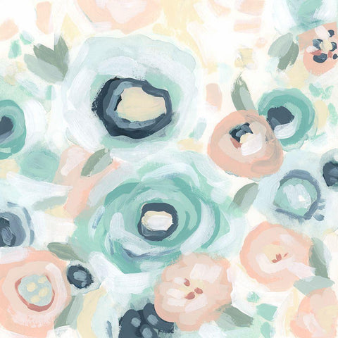 Fiore Field II Black Modern Wood Framed Art Print with Double Matting by Vess, June Erica