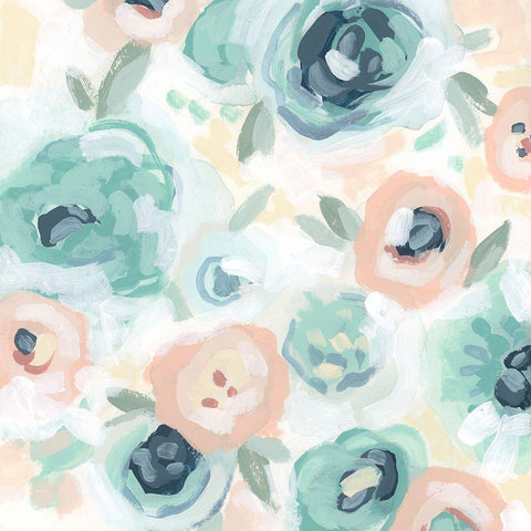 Fiore Field III White Modern Wood Framed Art Print with Double Matting by Vess, June Erica