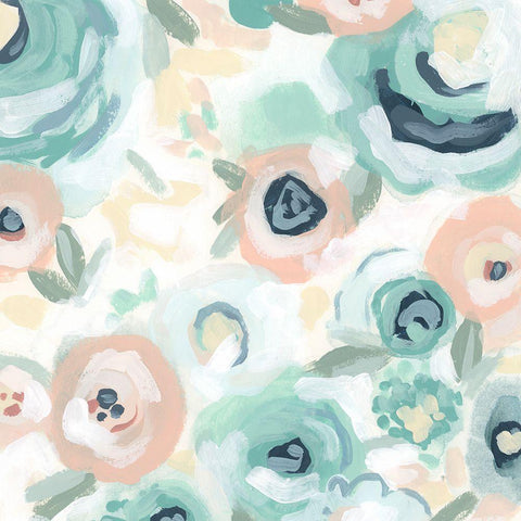 Fiore Field IV White Modern Wood Framed Art Print with Double Matting by Vess, June Erica