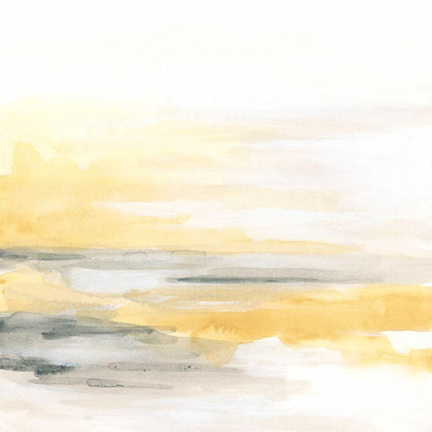 Golden Shores I White Modern Wood Framed Art Print by Vess, June Erica