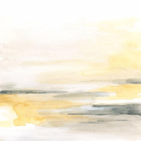 Golden Shores II Black Modern Wood Framed Art Print by Vess, June Erica