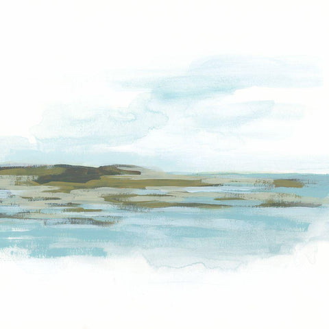 Shoreline Cameo I Black Modern Wood Framed Art Print with Double Matting by Vess, June Erica