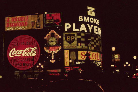 London Pavillion 1962 I White Modern Wood Framed Art Print with Double Matting by Longley, Carolyn