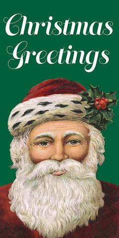 Retro Santa Claus I White Modern Wood Framed Art Print with Double Matting by Longley, Alicia