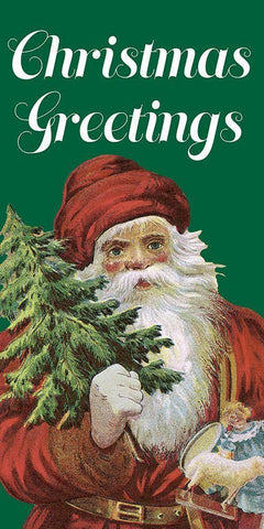 Retro Santa Claus II Black Ornate Wood Framed Art Print with Double Matting by Longley, Alicia