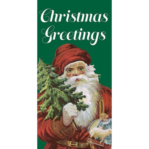 Retro Santa Claus II Black Modern Wood Framed Art Print with Double Matting by Longley, Alicia