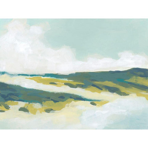 Hillside Swath II White Modern Wood Framed Art Print by Vess, June Erica