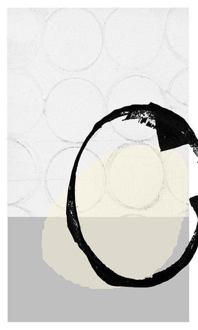 Monotone I White Modern Wood Framed Art Print with Double Matting by Cartissi