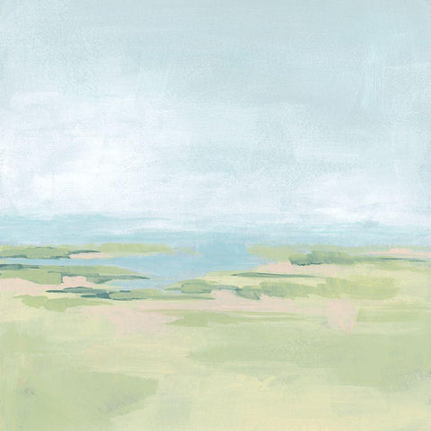 Soft Inlet I White Modern Wood Framed Art Print by Vess, June Erica