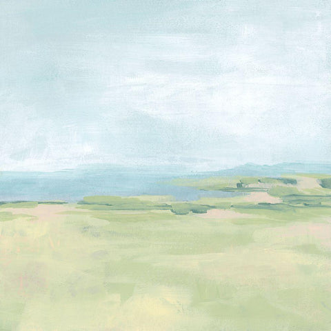 Soft Inlet II White Modern Wood Framed Art Print with Double Matting by Vess, June Erica